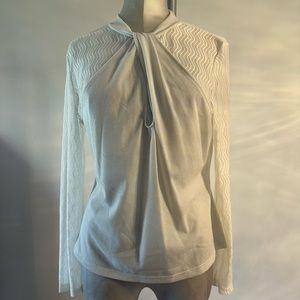NWT Allegra K silver top blouse size XL beautiful and classy